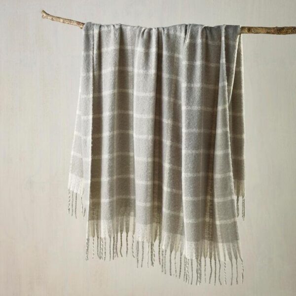 Maldon Throw Rug Mohair Silver | OMF