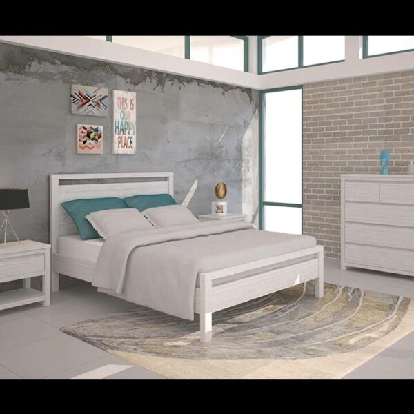 Riviera Slat Spaced King Bed Frame Brushed White | OMF