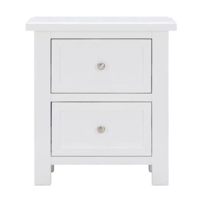 Hamptons Bedside Table 2 Drawer White | OMF