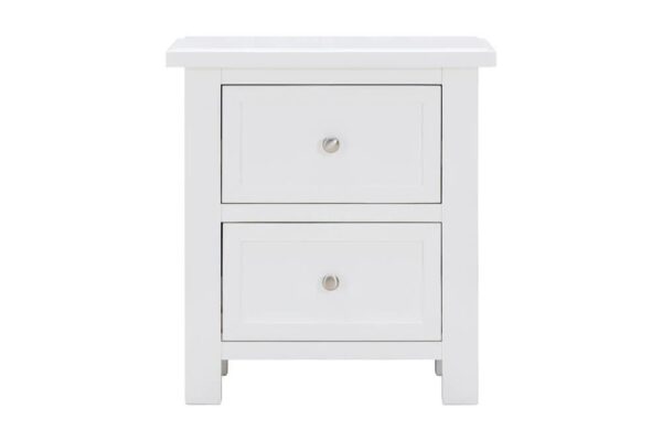 Hamptons Bedside Table 2 Drawer White | OMF