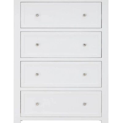 Hamptons Tallboy 4 Drawer White | OMF