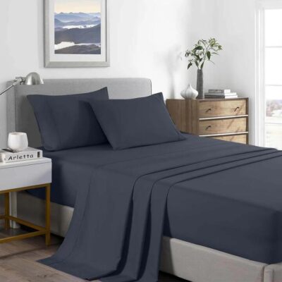 Royal Comfort Bamboo Cooling 2000TC Sheet Set Double Charcoal | OMF