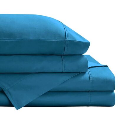 Royal Comfort Balmain 1000TC Bamboo Cotton Sheet Set King Mineral Blue | OMF