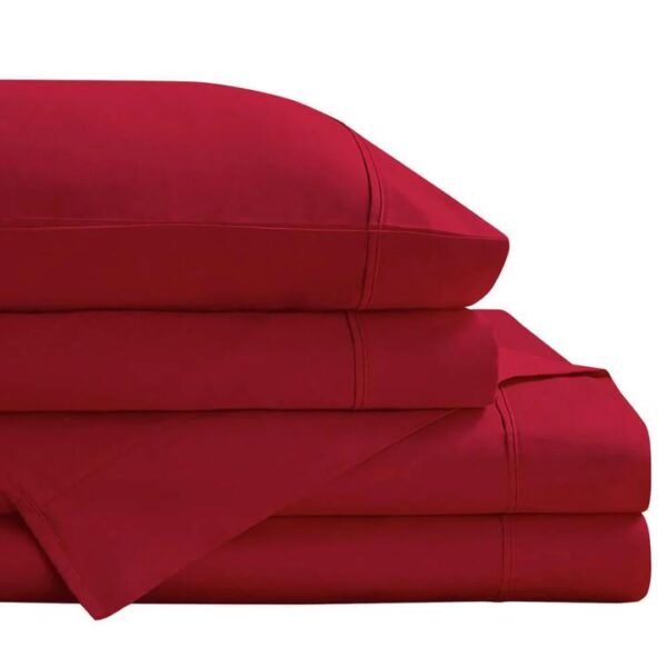 Royal Comfort Balmain 1000TC Bamboo Cotton Sheet Set King Bordeaux | OMF