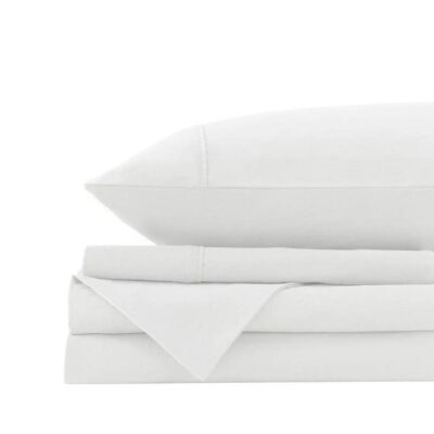 Royal Comfort Washed 100 % Cotton Sheet Set Single White | OMF
