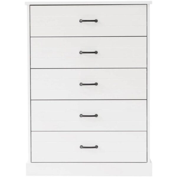 Hamptons 5 drawer Chest - White | OMF