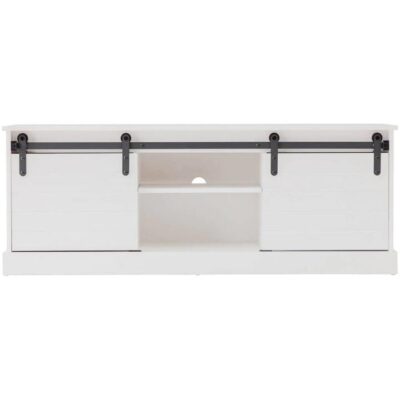 Hamptons Entertainment Unit 2 Shelf 2 Door White | OMF