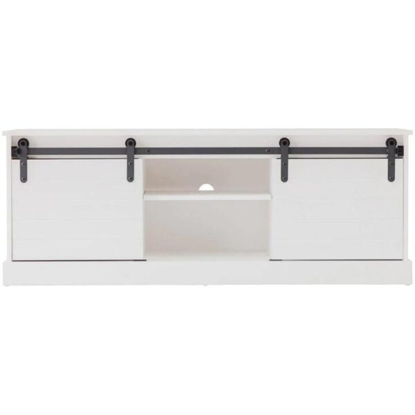 Hamptons Entertainment Unit 2 Shelf 2 Door White | OMF