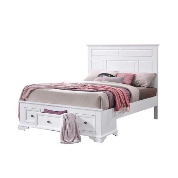 Quinn 3 Drawer Bed Frame King White | OMF