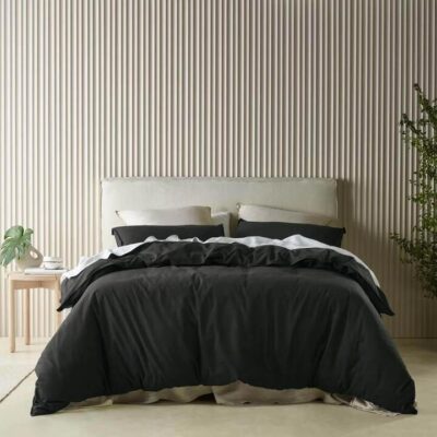 Acacia Quilt Cover Set Charcoal Queen | OMF