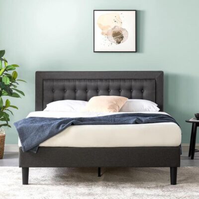 Rochelle Queen Bed Frame Dark Grey | OMF