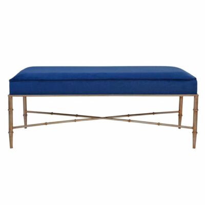 Clara Bench Ottoman Blue Velvet | OMF
