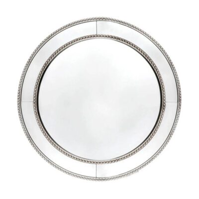 Zeta Wall Mirror Round Antique Silver | OMF