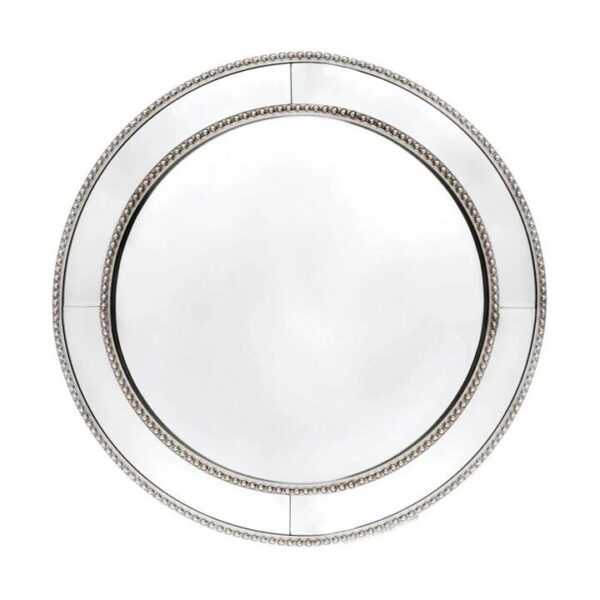 Zeta Wall Mirror Round Antique Silver | OMF