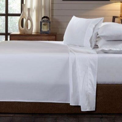 Royal Comfort 250TC 100% Organic Cotton 4 Piece Double Sheet Set White | OMF