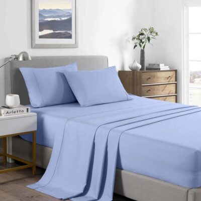 Royal Comfort Bamboo Cooling 2000TC Sheet Set Double Light Blue | OMF