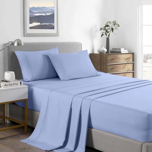 Royal Comfort Bamboo Cooling 2000TC Sheet Set Double Light Blue | OMF