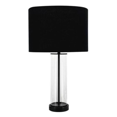 East Side Table Lamp Black with Black Shade | OMF