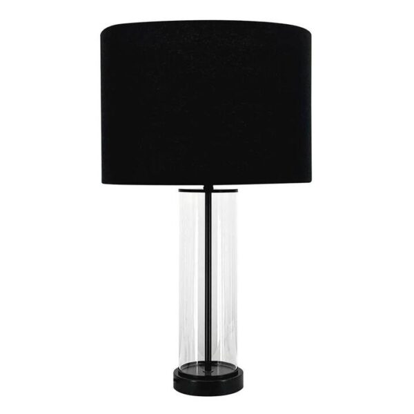East Side Table Lamp Black with Black Shade | OMF