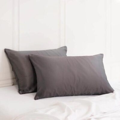 Mulberry Silk Pillow Case Twin Pack - Charcoal | OMF
