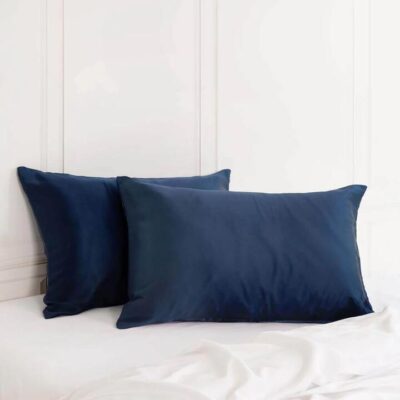 Mulberry Silk Pillow Case Twin Pack - Navy | OMF