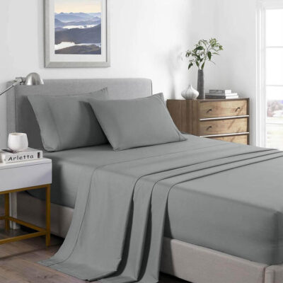 Royal Comfort Bamboo Cooling 2000TC Sheet Set Double Mid Grey | OMF
