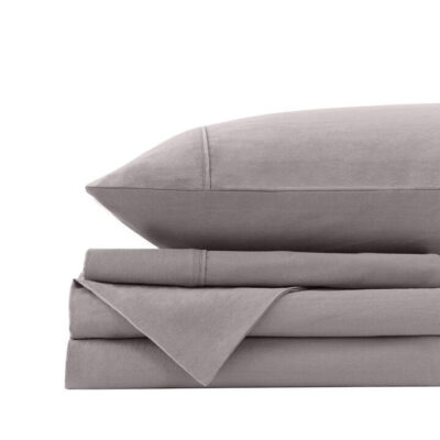 Royal Comfort Washed 100 % Cotton Sheet Set Double Grey | OMF