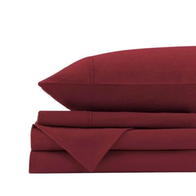 Royal Comfort Washed 100% Cotton Sheet Set King Mulled Wine | OMF