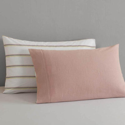 Royal Comfort Hemp Braid Quilt Cover Set Stripe Queen Dusk Pink | OMF