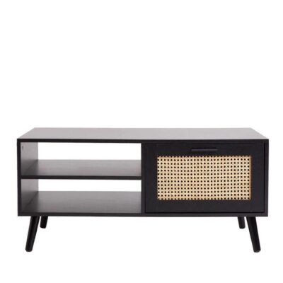 Casa Decor Tulum Rattan Coffee Table Black | OMF