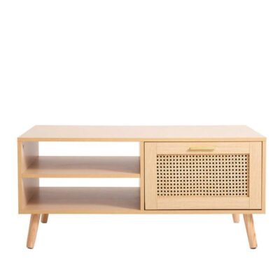 Casa Decor Santiago Rattan Coffee Table Oak | OMF