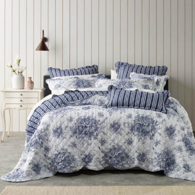Amorette Super King Bedspread Set Blue | OMF