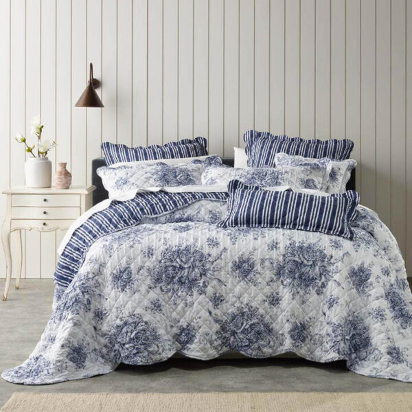 Amorette Super King Bedspread Set Blue | OMF