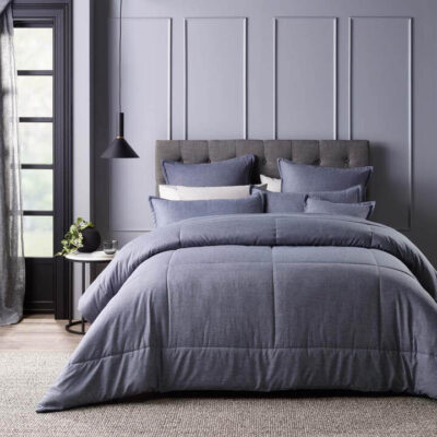 Maynard Comforter Set Blue Super King | OMF