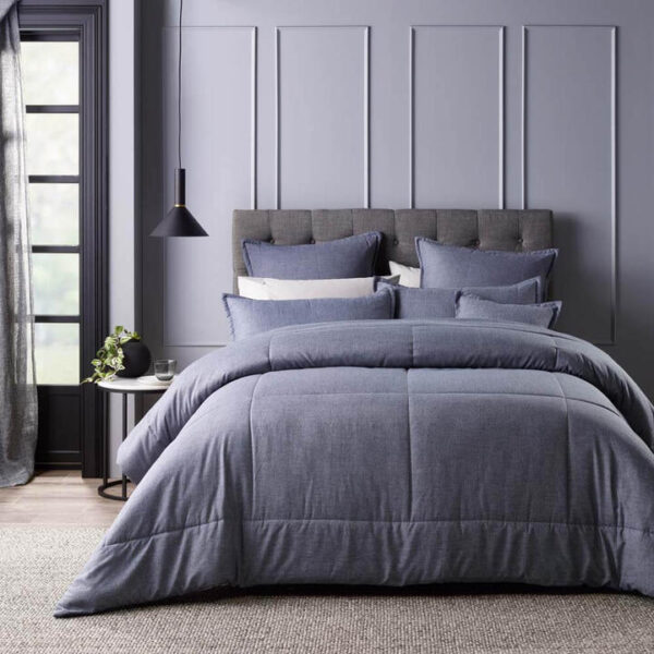 Maynard Comforter Set Blue Super King | OMF