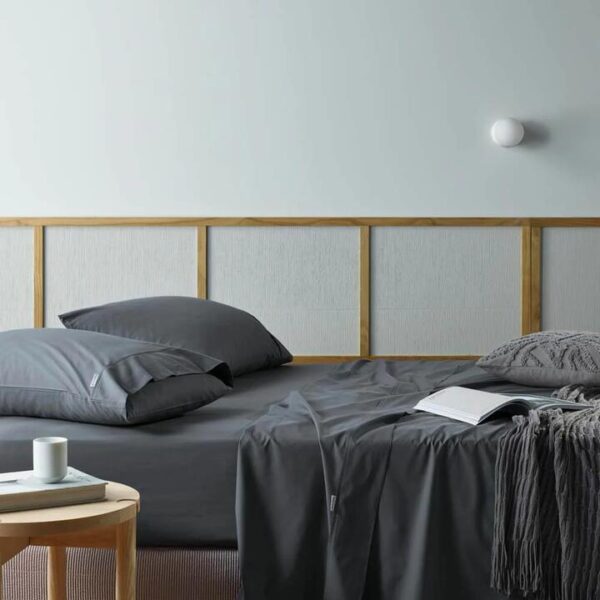Natural Sleep Recycled Cotton And Bamboo Sheet Set Charcoal Super King | OMF