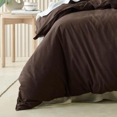 Acacia Quilt Cover Set Chocolate Queen | OMF