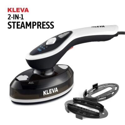Kleva® 2-in-1 SteamPress Handheld 1500W Clothes Steamer & Garment Iron + Bonus Travel Bag